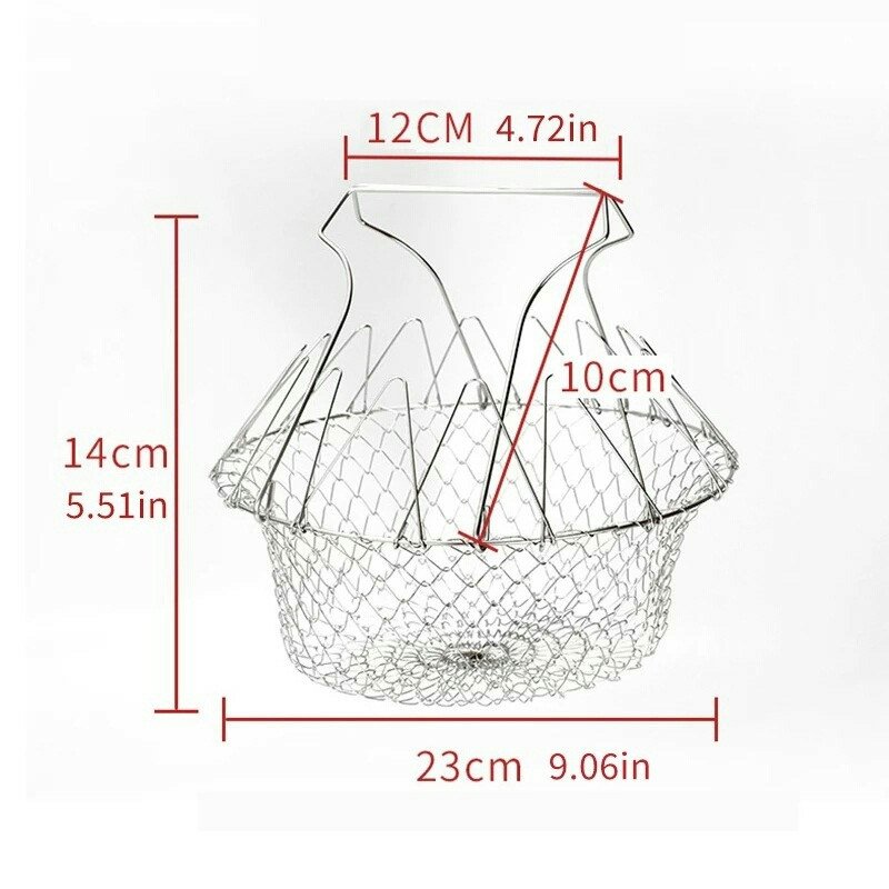 Stainless Steel Foldable Chef Basket – Multi-Functional Kitchen Colander - Image 5