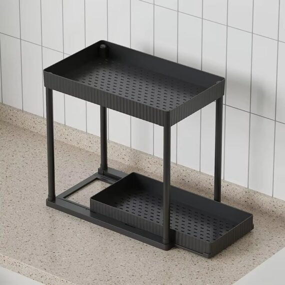 Multi-Functional Kitchen Shelf | Nail-Free Carbon Steel Organizer