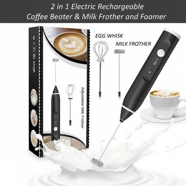 2 In 1 Electric Coffee Beater – USB Milk Frother & Egg Whisk - Image 5
