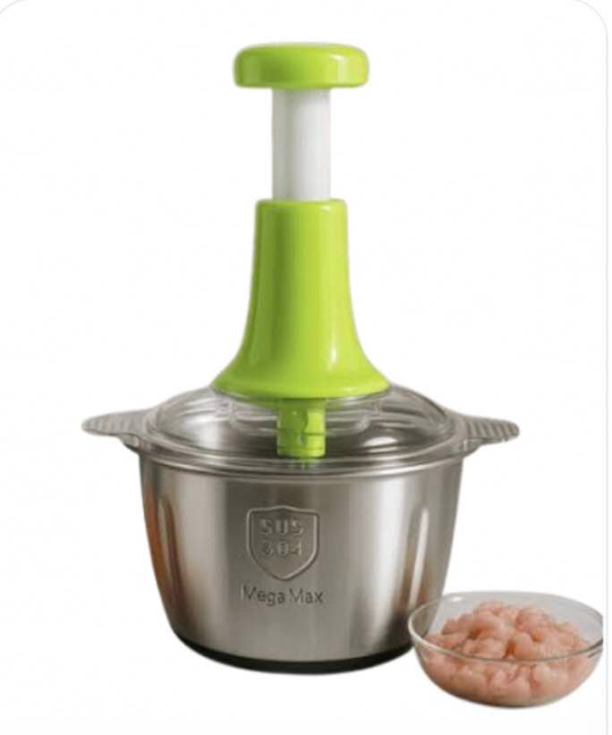 2L Manual Food Chopper – Stainless Steel Vegetable & Nut Chopper
