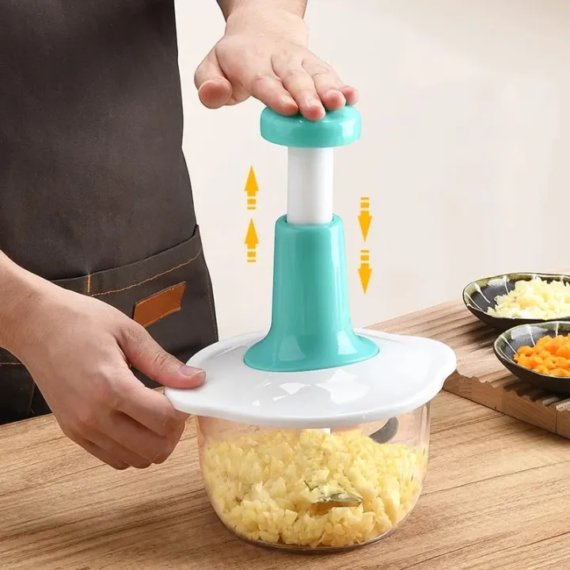 1.5L Push Chopper | Manual Hand Press Food Chopper for Kitchen